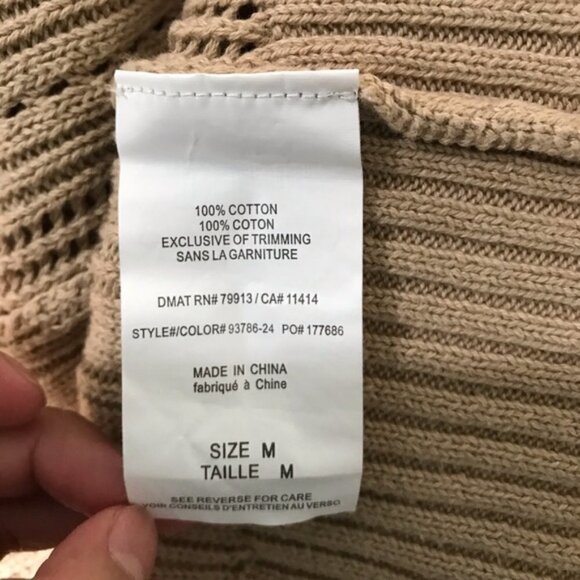 Motherhood Maternity Cable Knit Cardigan tan color size Medium #47 - Picture 5 of 6